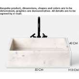 Rectangular countertop washbasin made of marble Valinhos