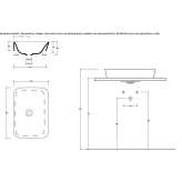 Single ceramic washbasin, semi-built-in, rectangular Arpacay