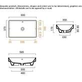 Partially built-in rectangular washbasin Mamantel