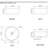 Round ceramic washbasin, countertop Sadska