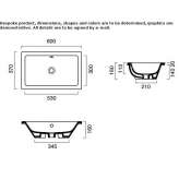 Rectangular undercounter washbasin Mamantel