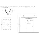 Semi-built-in rectangular ceramic washbasin with overflow Arpacay