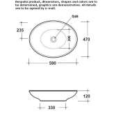 Oval countertop ceramic washbasin Rude