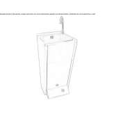 Free-standing rectangular single washbasin made of stainless steel Pelaya