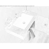 Rectangular Akron© washbasin with towel rail Lubomino