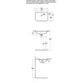 Umywalka ceramiczna prostokątna podtynkowa Trafford