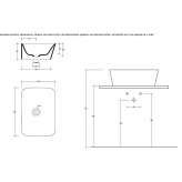 Ceramic countertop washbasin, rectangular, single Arpacay