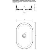 Ceramic countertop washbasin, oval, single Nyul