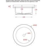 Round ceramic washbasin, countertop Rodby