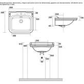 Rectangular ceramic washbasin for wall mounting Lugrin