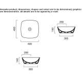 Square ceramic washbasin, countertop Mnisek