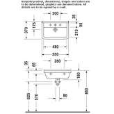 Ceramic washbasin with overflow Dardagny