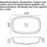 Dolotek© rectangular countertop washbasin Ojus