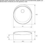 Round countertop washbasin made of composite material Anzin