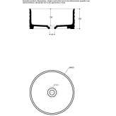 Umywalka ceramiczna nablatowa, okrągła, pojedyncza Tecka