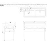 Console double sink in porcelain glass Schitu