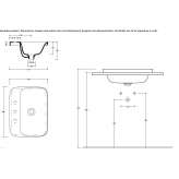 Recessed rectangular single ceramic washbasin Arpacay