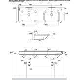 Ceramic double washbasin with towel rail Lugrin