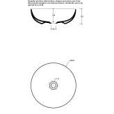 Ceramic countertop washbasin, round, single Larga