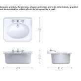 Recessed porcelain washbasin Azua