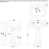 Umywalka edwardiańska 61 cm ze standardowym cokołem Canar