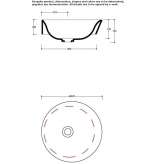 Semi-built-in, round, single ceramic washbasin Arpacay