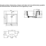 Single square ceramic washbasin with overflow Birkenau