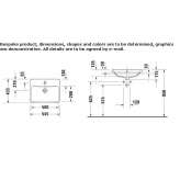 Semi-built-in rectangular ceramic washbasin with overflow Liqenas