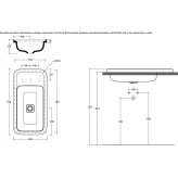 Recessed rectangular ceramic washbasin with integrated countertop Lanivtsi