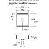 Square ceramic washbasin, countertop Solina