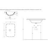 Recessed rectangular single ceramic washbasin Arpacay