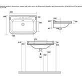 Rectangular wall-mounted ceramic washbasin with towel rack Lugrin