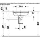 Ceramic washbasin with overflow Taberg