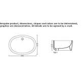 Oval ceramic washbasin, recessed Albany