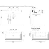 Rectangular ceramic washbasin with overflow Woumen