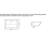 Rectangular ceramic washbasin, concealed Albany