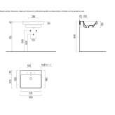 Ceramic recessed washbasin with overflow Sanem