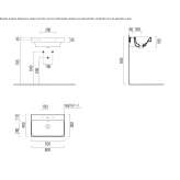 Built-in rectangular ceramic washbasin Exmouth