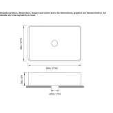 Umywalka nablatowa prostokątna Solid Surface Solanas