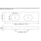 Podwójna okrągła umywalka ścienna Solid Surface Giuliana