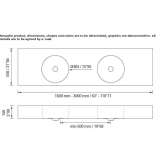 Podwójna okrągła umywalka ścienna Solid Surface Hohndorf