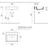 Rectangular ceramic washbasin with overflow Woumen