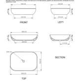 Rectangular countertop washbasin Hemet