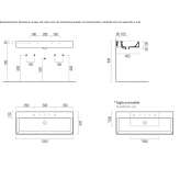 Rectangular single ceramic washbasin with towel rail Woumen