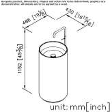 Freestanding round washbasin with integrated tap Mons