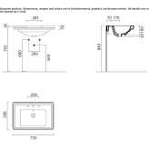 Rectangular wall washbasin Veghel