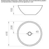 Round ceramic washbasin, countertop Pratau