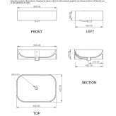 Rectangular countertop ceramic washbasin Hemet