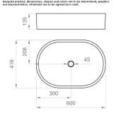 Oval countertop ceramic washbasin Pratau