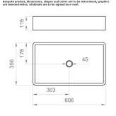 Rectangular countertop ceramic washbasin Pratau